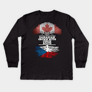 Canadian Grown With Czech Roots - Gift for Czech With Roots From Czech Republic Kids Long Sleeve T-Shirt